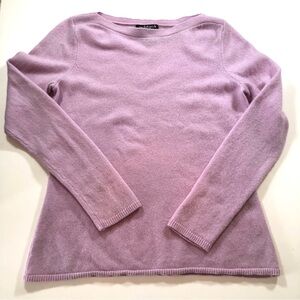 Peck & Peck Luxury Lavender 100% Cashmere Sweater Women’s M Bateau Crew Neckline